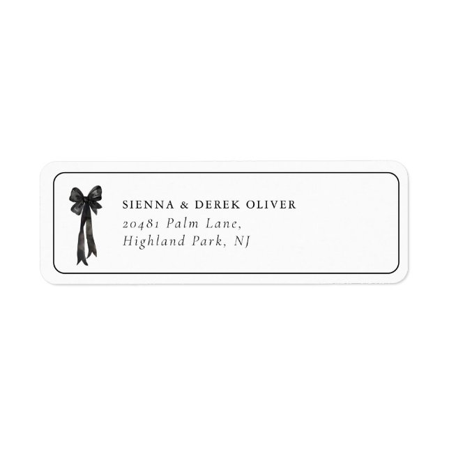 Black and White Bow Return Address (Front)