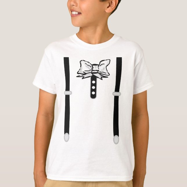 Black and white Bow tie 2D T-Shirt (Front)