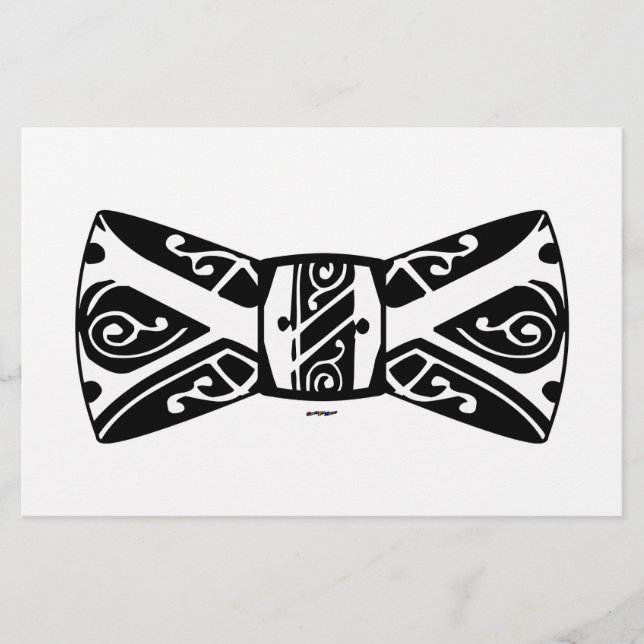 Black and White Bow Tie Stationery (Front)