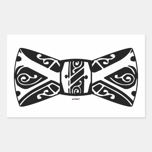 Black and White Bow Tie Sticker (Front)