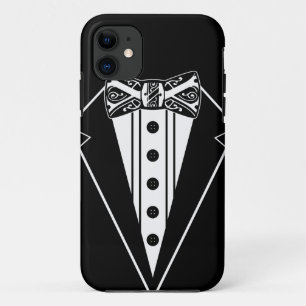 Black and White Bow Tie with Tux iPhone 11 Case
