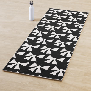 Black and White Bow Yoga Mat