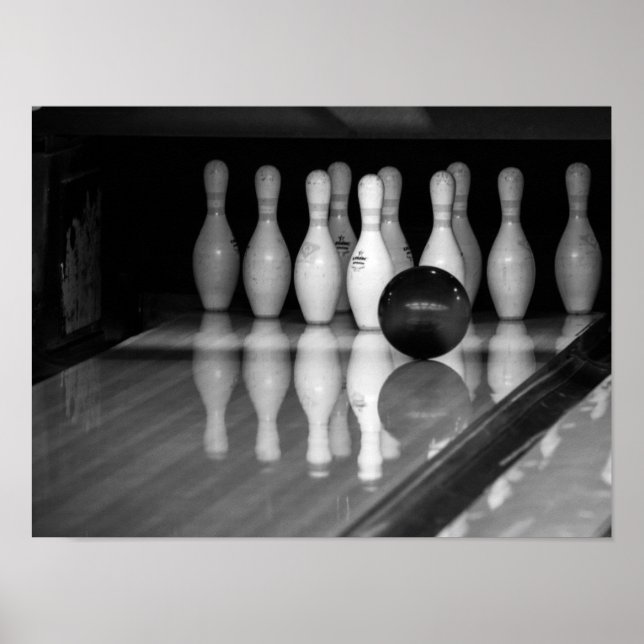 Black and White Bowling Poster (Front)
