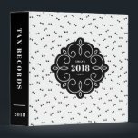 Black and White Bows Pattern Personalized 2018 Tax Binder<br><div class="desc">Get the next year organized with this modern,  elegant and feminine 2018 tax binder featuring black bows pattern with ornate tag. This customizable binder will be perfect as a Christmas gift.</div>