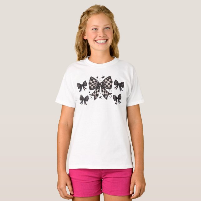 Black and white bows T-Shirt (Front Full)