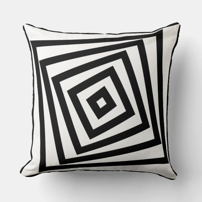 Black And White Box Spiral Pattern - Throw Pillow (Front)