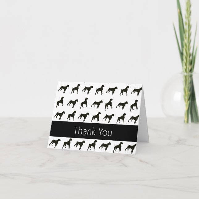 Black and White Boxer Dog Business Thank You Notes (Front)