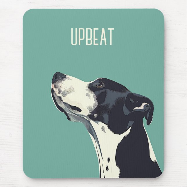 Black and White Boxer Mouse Pad (Front)