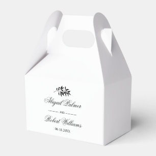 Black and white branch Old Money wedding Favor Box