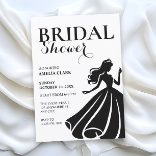 Black and white Bridal shower Invitation