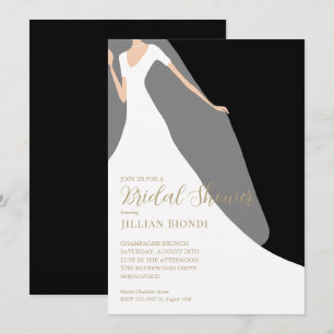Black and White Bridal Shower Invitation