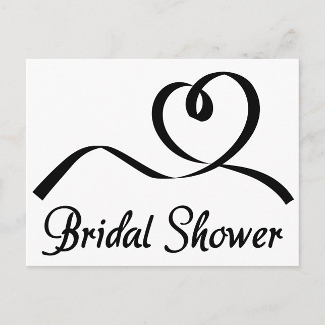 Black And White Bridal Shower Invitation Wedding (Front)