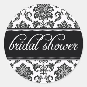 Black and White Bridal Shower Stickers