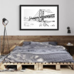 Black and White Bridge Art Print<br><div class="desc">This black and white art print is a perfect way to add a tasteful touch of beauty to any home or office. The stunning contrast of the black and white tones creates a captivating and timeless piece that will draw attention and appreciation. The high-quality paper used to print the artwork...</div>
