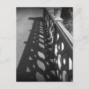 Black and White Bridge Casting Shadow Silhouette Postcard