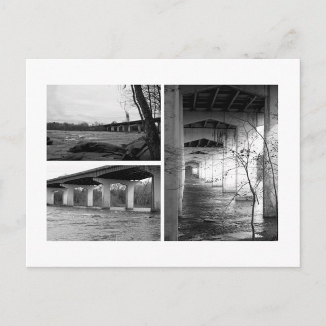 Black and White Bridge Postcard (Front)