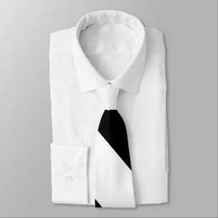 Black and White Broad University Stripe Tie