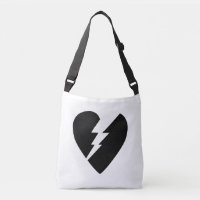 Black and White Broken Heart Vector Art