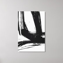 Black and White Brush Strokes Minimalist Abstract