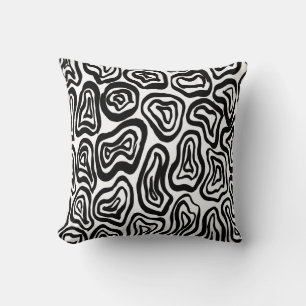 Black and White brushed texture  Throw Pillow