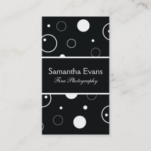Black and White Bubbles Business Card