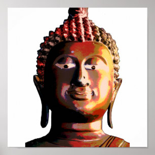 Black and white buddha poster