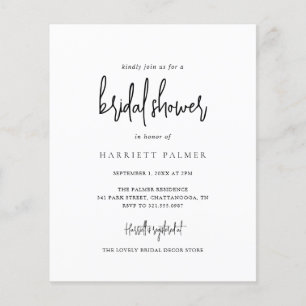 Black and White Budget Bridal Shower Invite