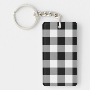 Black and White Buffalo Check Keychain