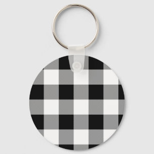 Black and White Buffalo Check Keychain