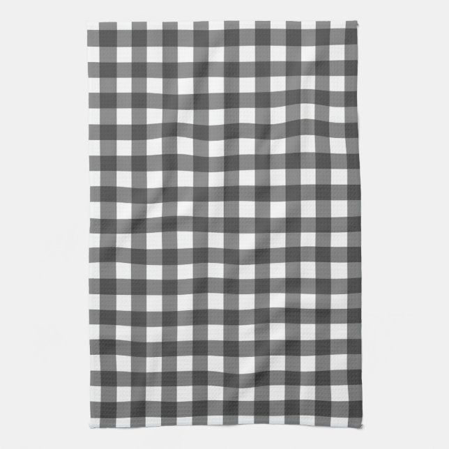 Black and White Buffalo check kitchen towel (Vertical)