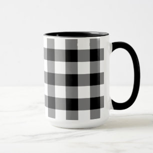 Black and White Buffalo Check Pattern Mug