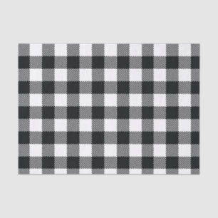 Black and White Buffalo Check Plaid Pattern Rustic Tissue Paper