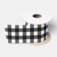 Black and White Buffalo Check Ribbon