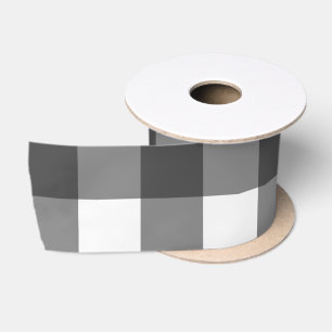 BLACK AND WHITE BUFFALO CHECK SATIN RIBBON