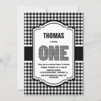 Black and White Buffalo Plaid 1st Birthday Party
