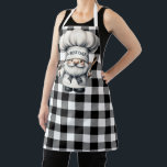 Black And White Buffalo Plaid  Apron<br><div class="desc">A Black And White Buffalo Plaid Chief Gnome Apron</div>