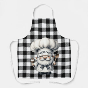 Black And White Buffalo Plaid  Apron
