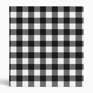 Black and White Buffalo Plaid Binder