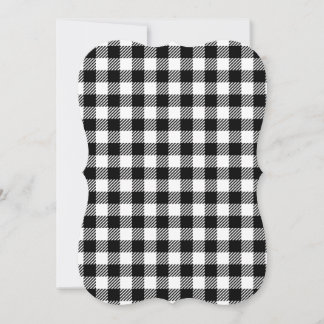 Black and White Buffalo Plaid Blank Card