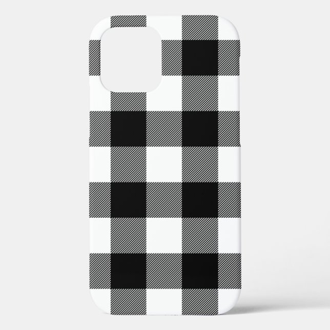 Black and White Buffalo Plaid Case-Mate iPhone Cas Case-Mate iPhone Case (Back)