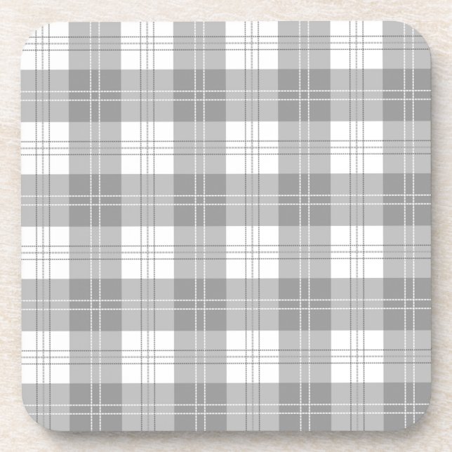 Black and White Buffalo Plaid Coaster (Front)