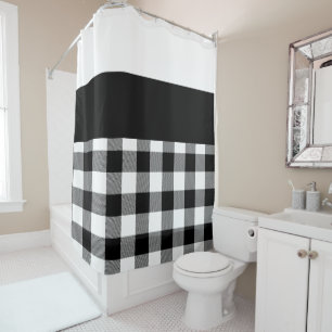 Black and White Buffalo Plaid Colour Block