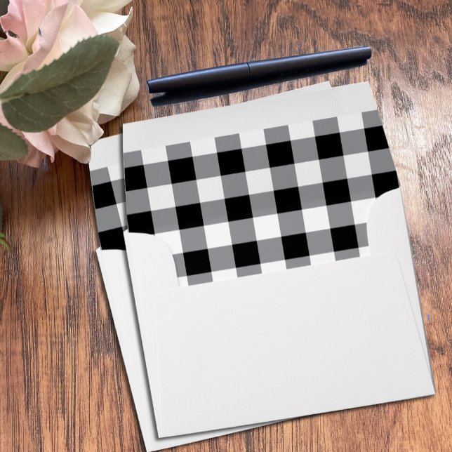 Black and white Buffalo Plaid Envelope (Creator Uploaded)