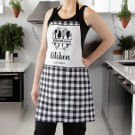 Black and White Buffalo Plaid Kitchen Name Apron<br><div class="desc">Introducing our stylish Black and White Buffalo Plaid Kitchen Name Apron, a must-have accessory for the modern chef. Made from high-quality materials, this apron combines classic buffalo plaid design with a personalized touch. Crafted for both style and functionality, the apron features a timeless black and white buffalo plaid pattern that...</div>