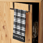 Black and white buffalo plaid monogram name kitchen towel<br><div class="desc">Rustic black and white buffalo plaid pattern,  personal Kitchen towel
You can personalize it and add your name.</div>