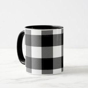 Black and White Buffalo Plaid  Mug