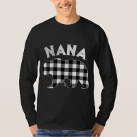 Black And White Buffalo Plaid Nana Bear Christmas