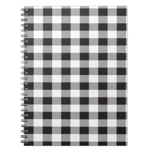 Black and White Buffalo Plaid Notebook