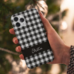 Black and White Buffalo Plaid Personalized Case-Mate iPhone 14 Case<br><div class="desc">Black and White Buffalo Plaid Personalized Case-Mate iPhone 14 Case</div>