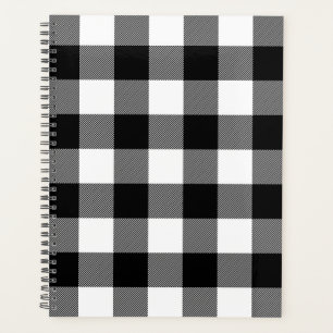 Black and White Buffalo Plaid  Planner